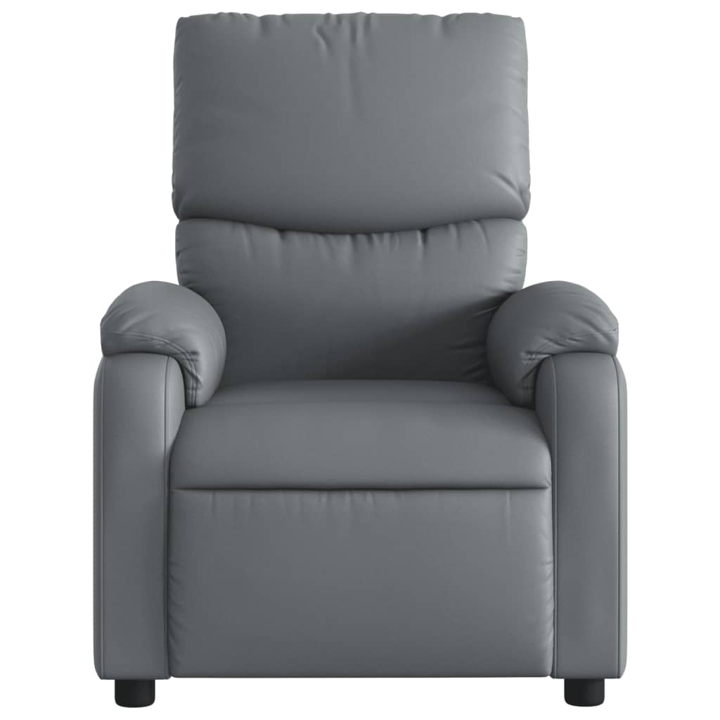 Massage Recliner Chair Gray Faux Leather