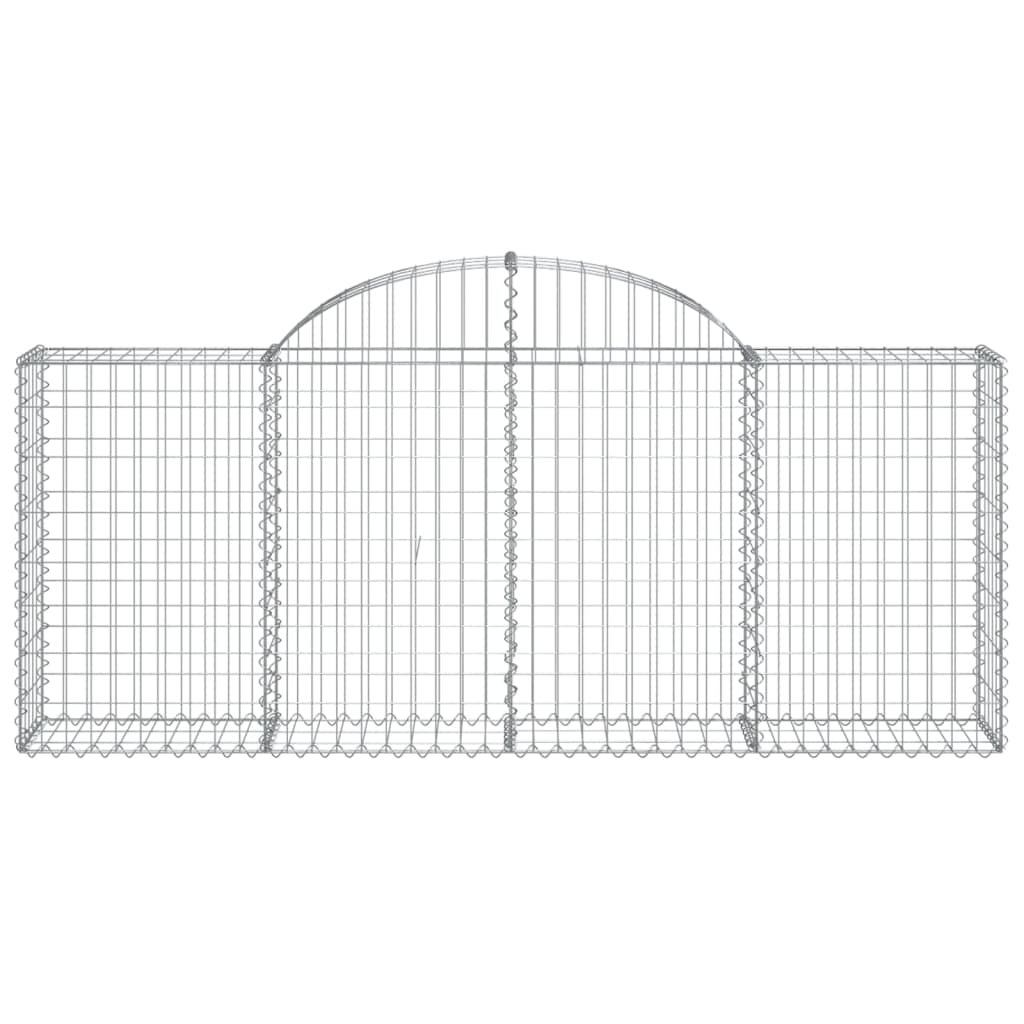 Arched Gabion Baskets 14 pcs 78.7"x11.8"x31.5"/39.4" Galvanized Iron