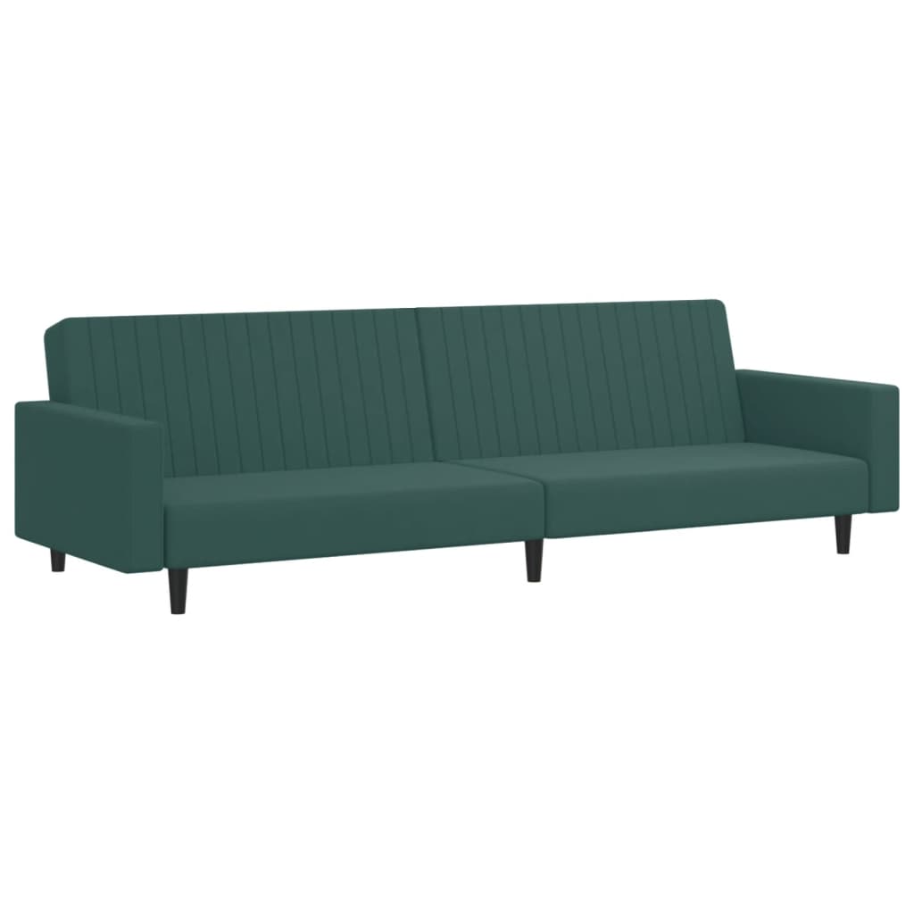 2 Piece Sofa Set Dark Green Velvet