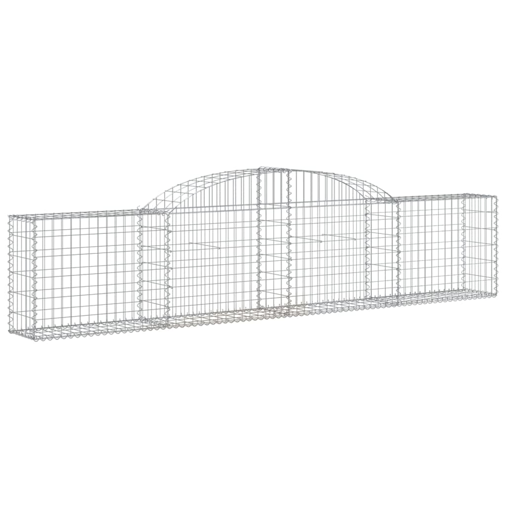 Arched Gabion Baskets 6 pcs 118.1"x11.8"x23.6"/31.5" Galvanized Iron