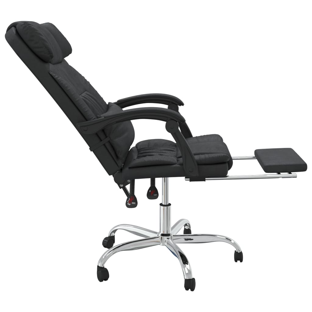 Massage Reclining Office Chair Black Faux Leather