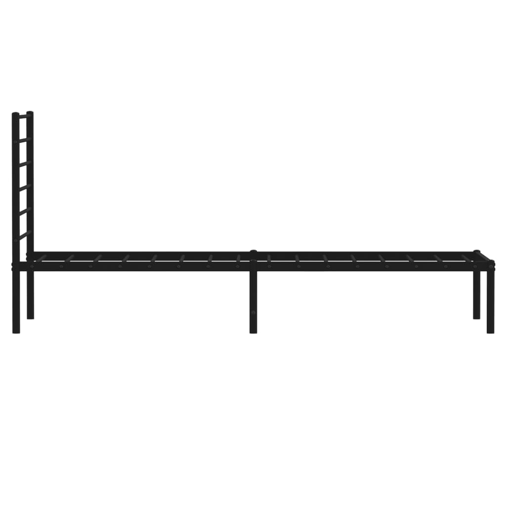 Metal Bed Frame without Mattress with Headboard Black 39.4"x74.8"