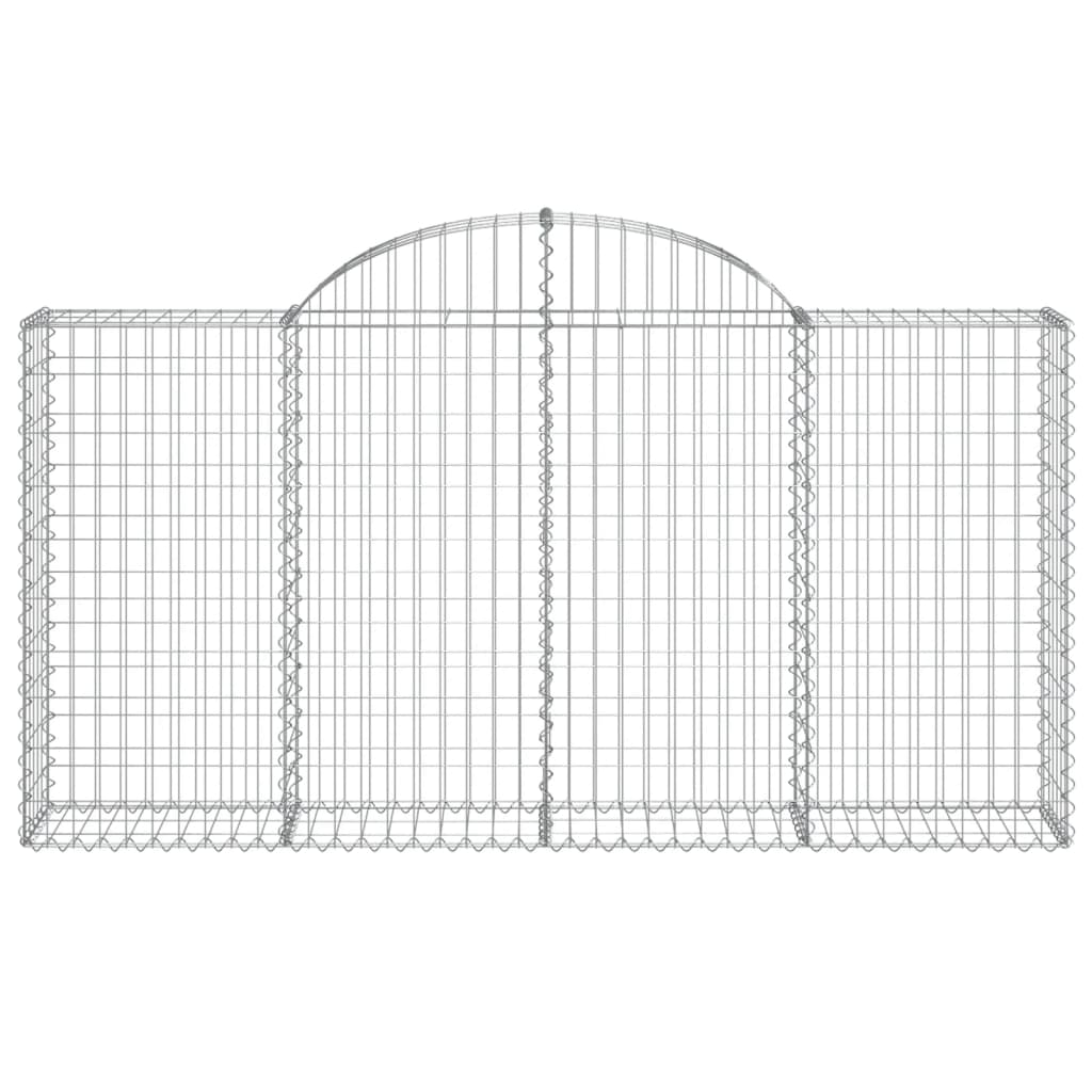 Arched Gabion Baskets 9 pcs 78.7"x11.8"x39.4"/47.2" Galvanized Iron