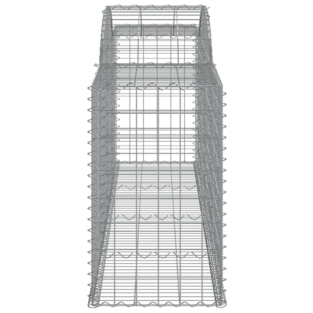 Arched Gabion Baskets 7 pcs 118.1"x19.7"x31.5"/39.4" Galvanized Iron