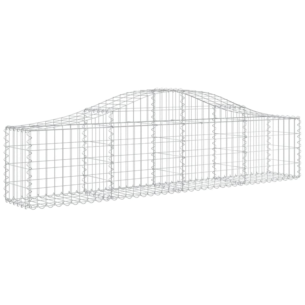 Arched Gabion Baskets 2 pcs 78.7"x11.8"x15.7"/23.6" Galvanized Iron