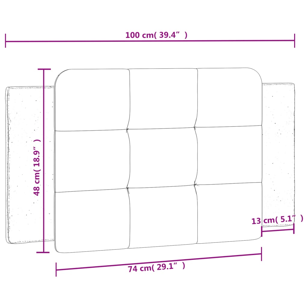 Headboard Cushion White 39.4" Faux Leather