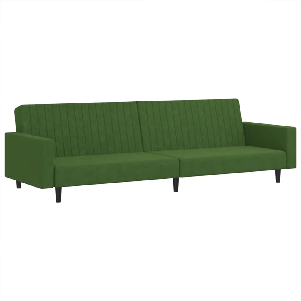 2-Seater Sofa Bed Dark Green Velvet