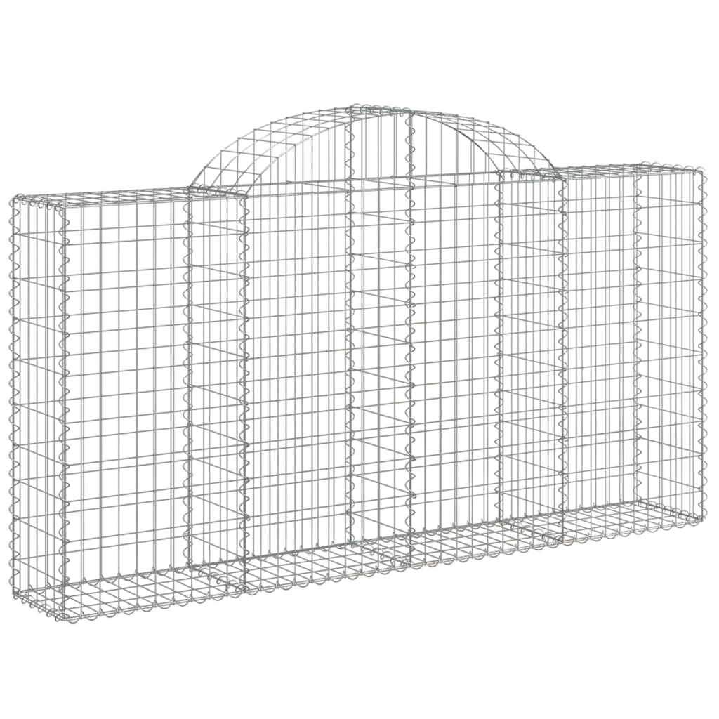 Arched Gabion Baskets 3 pcs 78.7"x11.8"x39.4"/47.2" Galvanized Iron