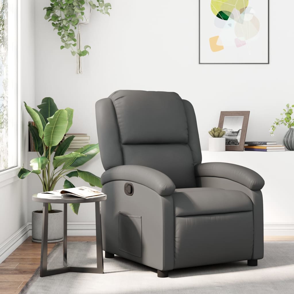 Recliner Chair Black Faux Leather