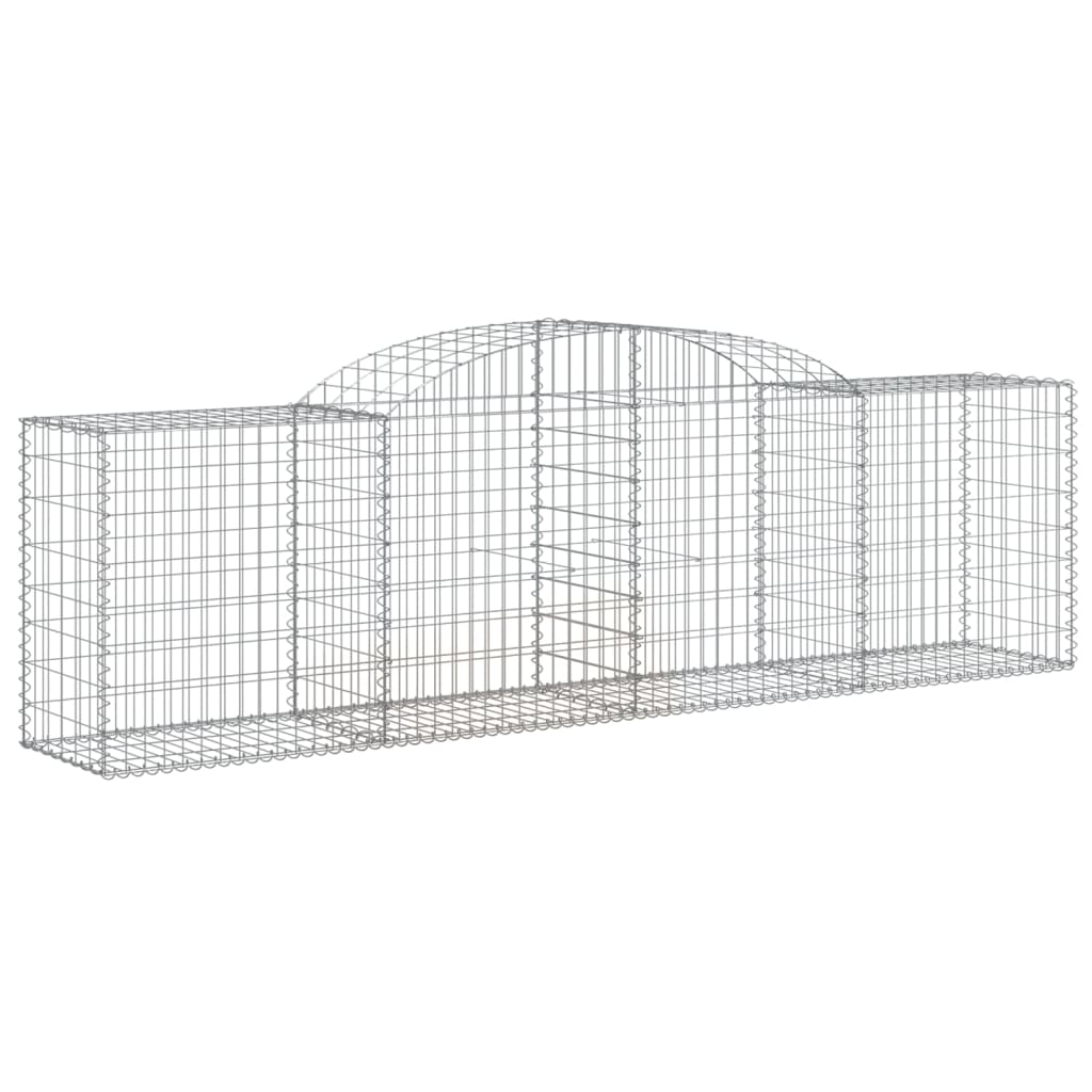 Arched Gabion Baskets 4 pcs 118.1"x19.7"x31.5"/39.4" Galvanized Iron