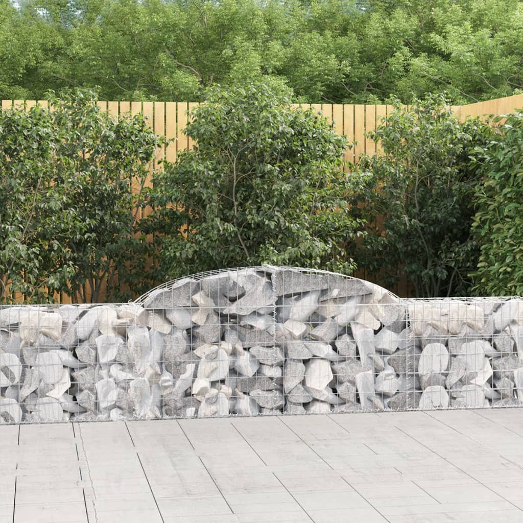 Arched Gabion Baskets 7 pcs 118.1"x11.8"x23.6"/31.5" Galvanized Iron