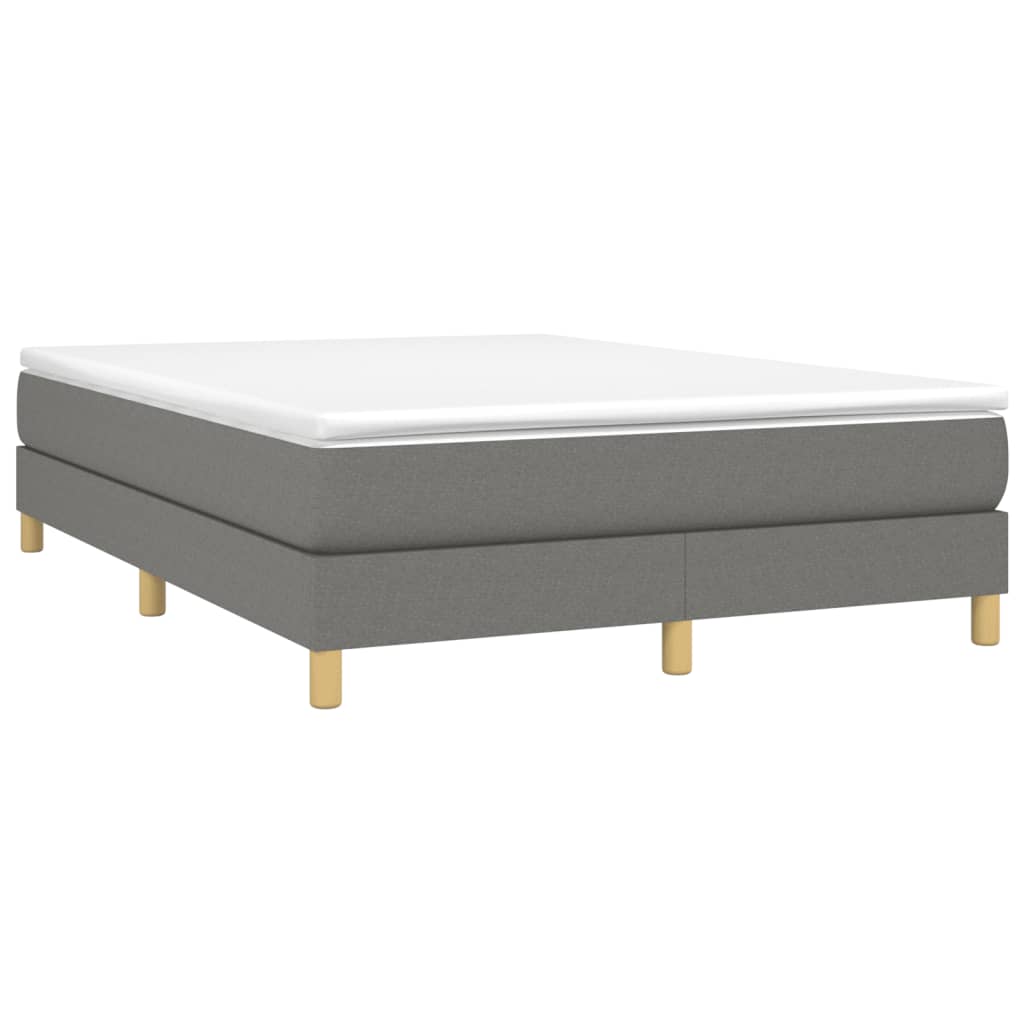 Bed Frame without Mattress Dark Gray Queen Fabric (US Only)