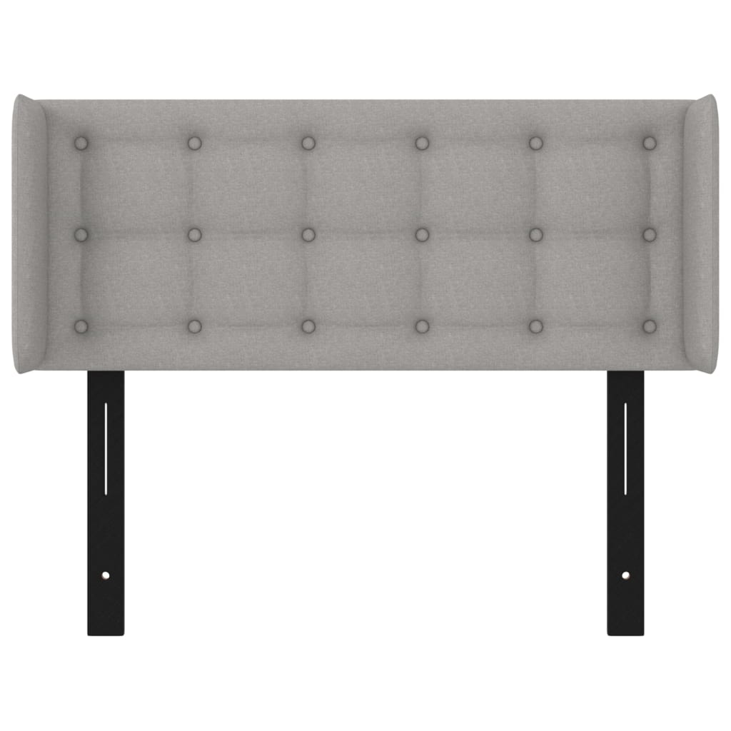 Headboard with Ears Light Gray 40.6"x6.3"x30.7"/34.6" Fabric