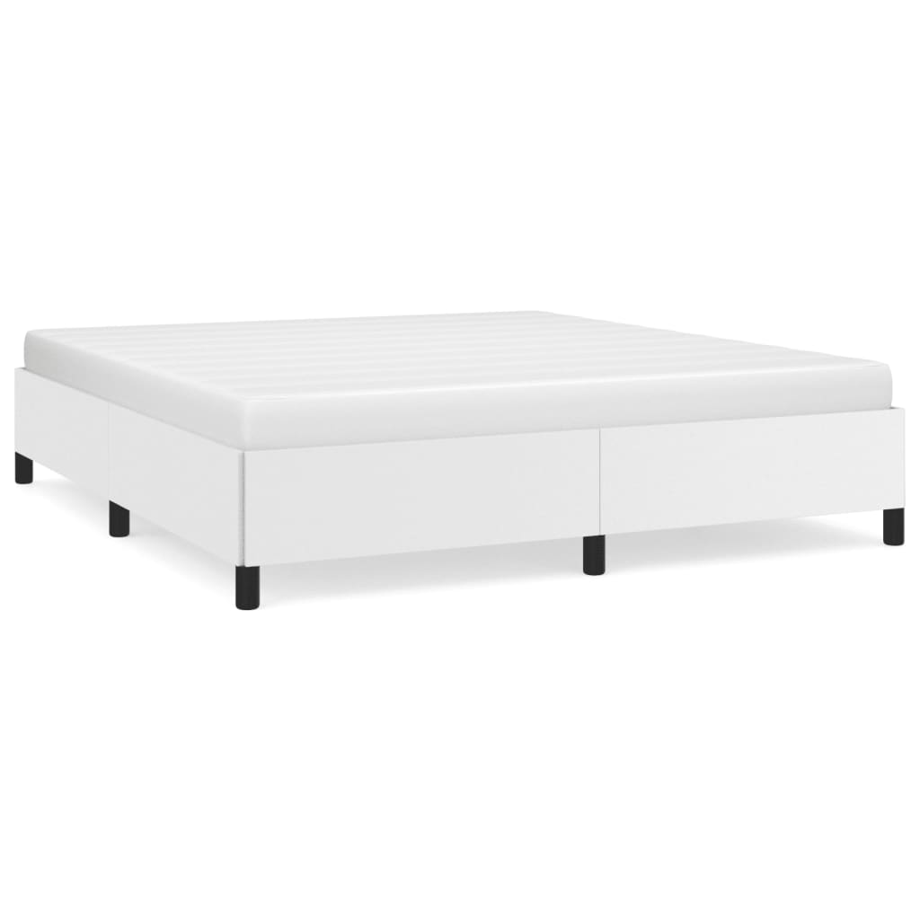 Bed Frame without Mattress White California King Faux Leather