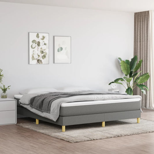 Bed Frame without Mattress Dark Gray King Fabric (US Only)