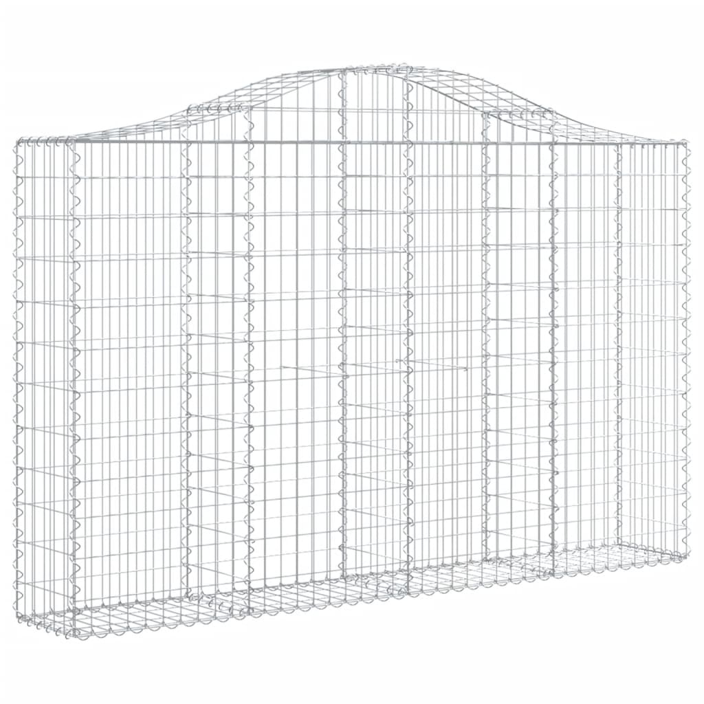 Arched Gabion Baskets 2 pcs 78.7"x11.8"x47.2"/55.1" Galvanized Iron