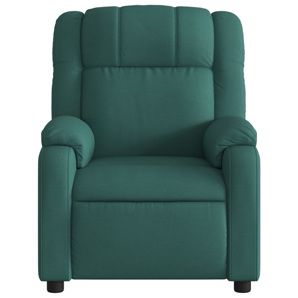 Massage Recliner Chair Dark Green Fabric