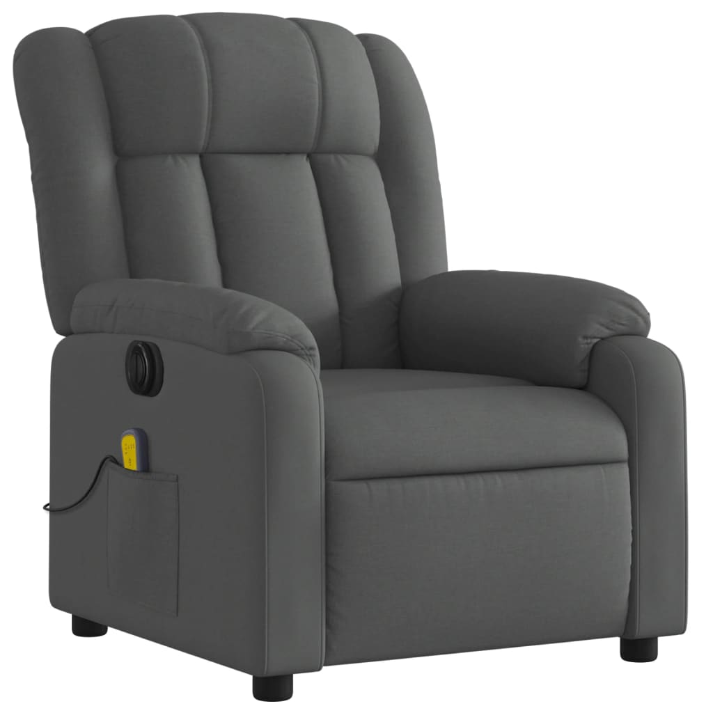 Electric Massage Recliner Chair Dark Gray Fabric