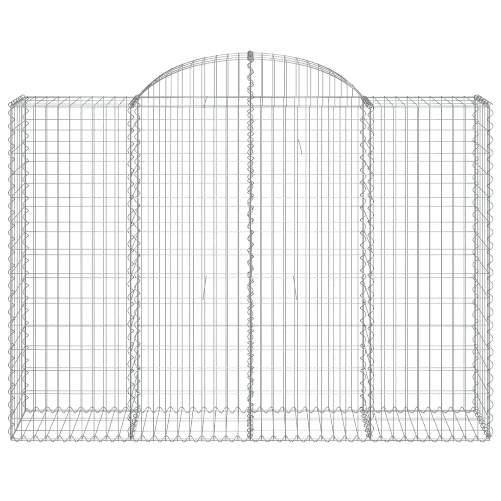 Arched Gabion Baskets 2 pcs 78.7"x19.7"x55.1"/63" Galvanized Iron