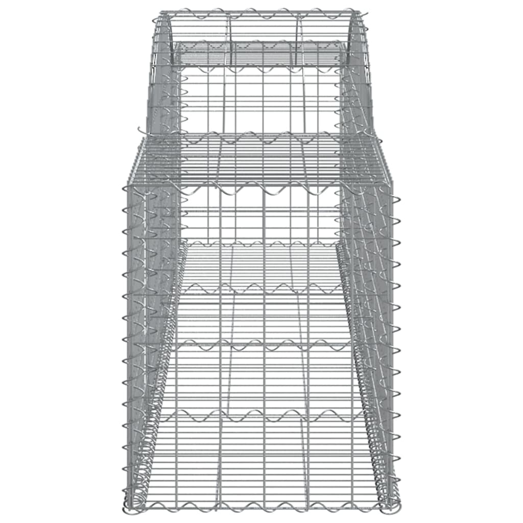 Arched Gabion Baskets 5 pcs 118.1"x19.7"x23.6"/31.5" Galvanized Iron