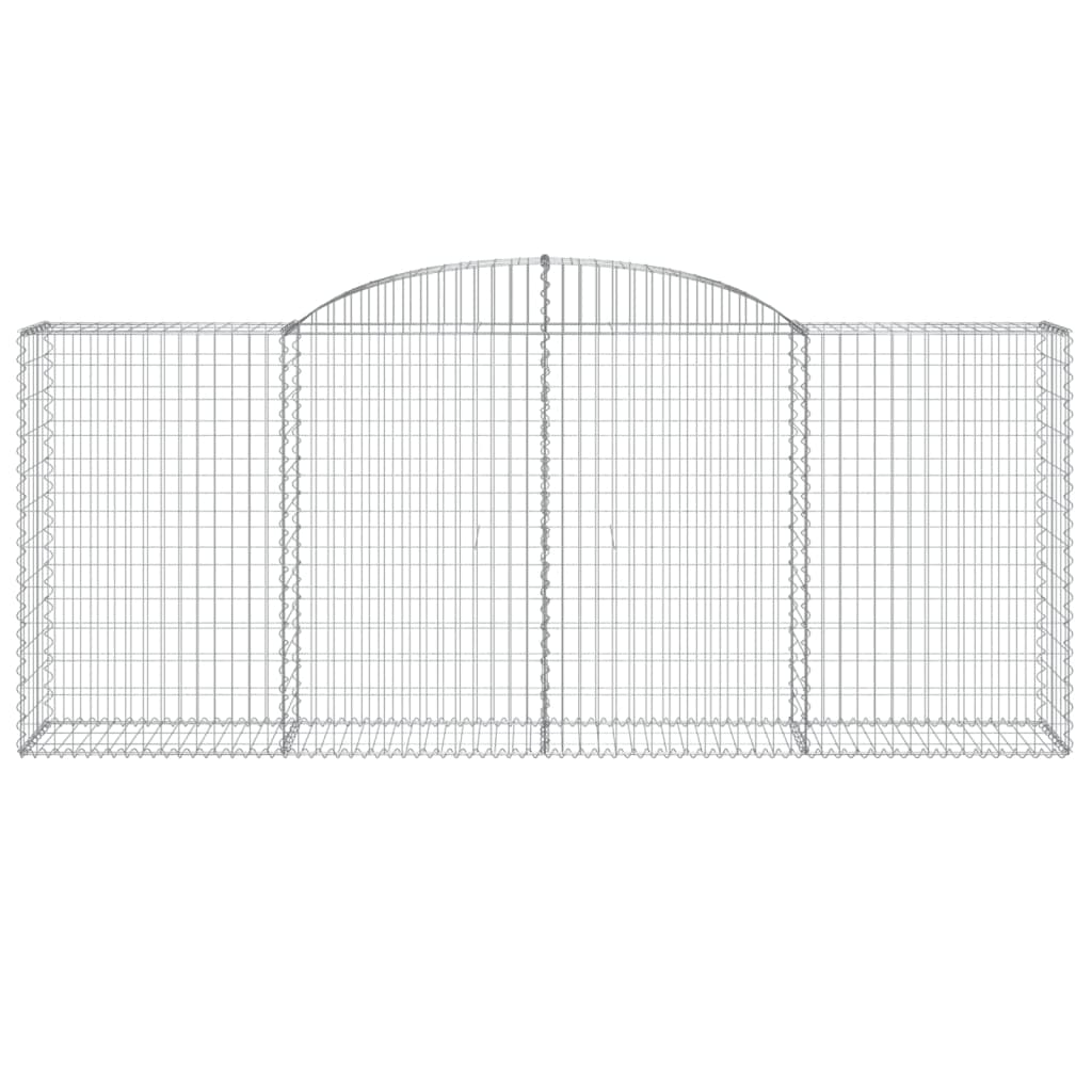 Arched Gabion Baskets 11 pcs 118.1"x19.7"x47.2"/55.1" Galvanized Iron