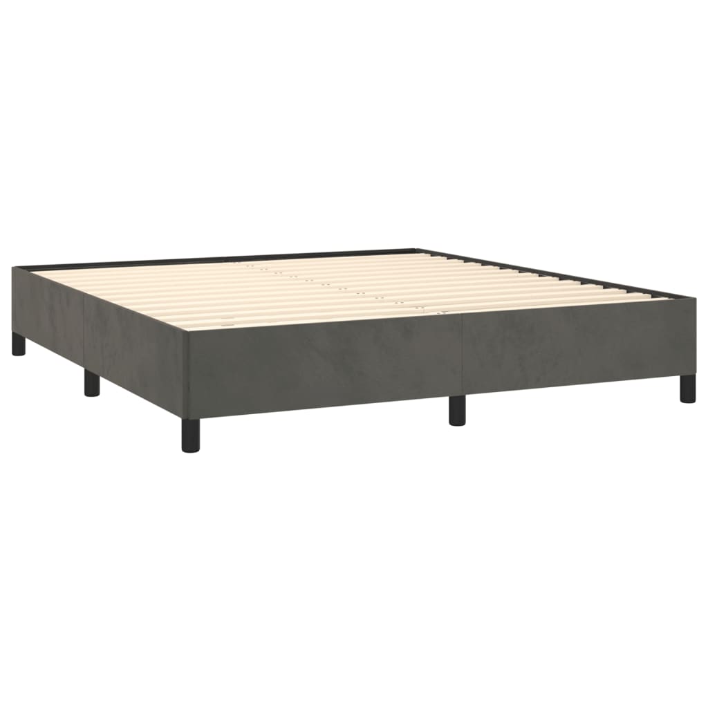 Bed Frame without Mattress Dark Gray 59.8"x79.9" Queen Velvet