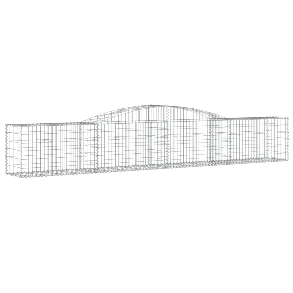 Arched Gabion Baskets 9 pcs 157.5"x19.7"x23.6"/31.5" Galvanized Iron