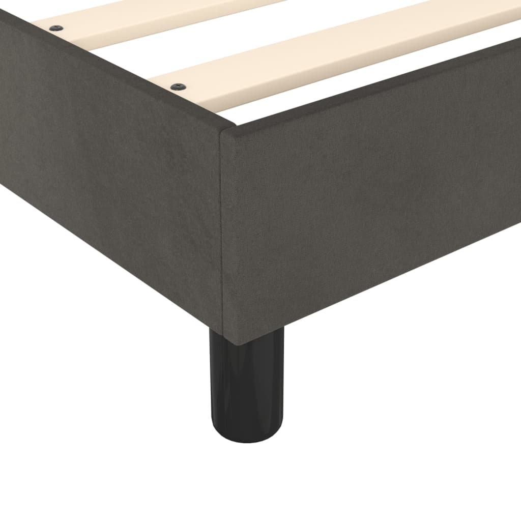 Bed Frame without Mattress Dark Gray Twin Velvet (US Only)