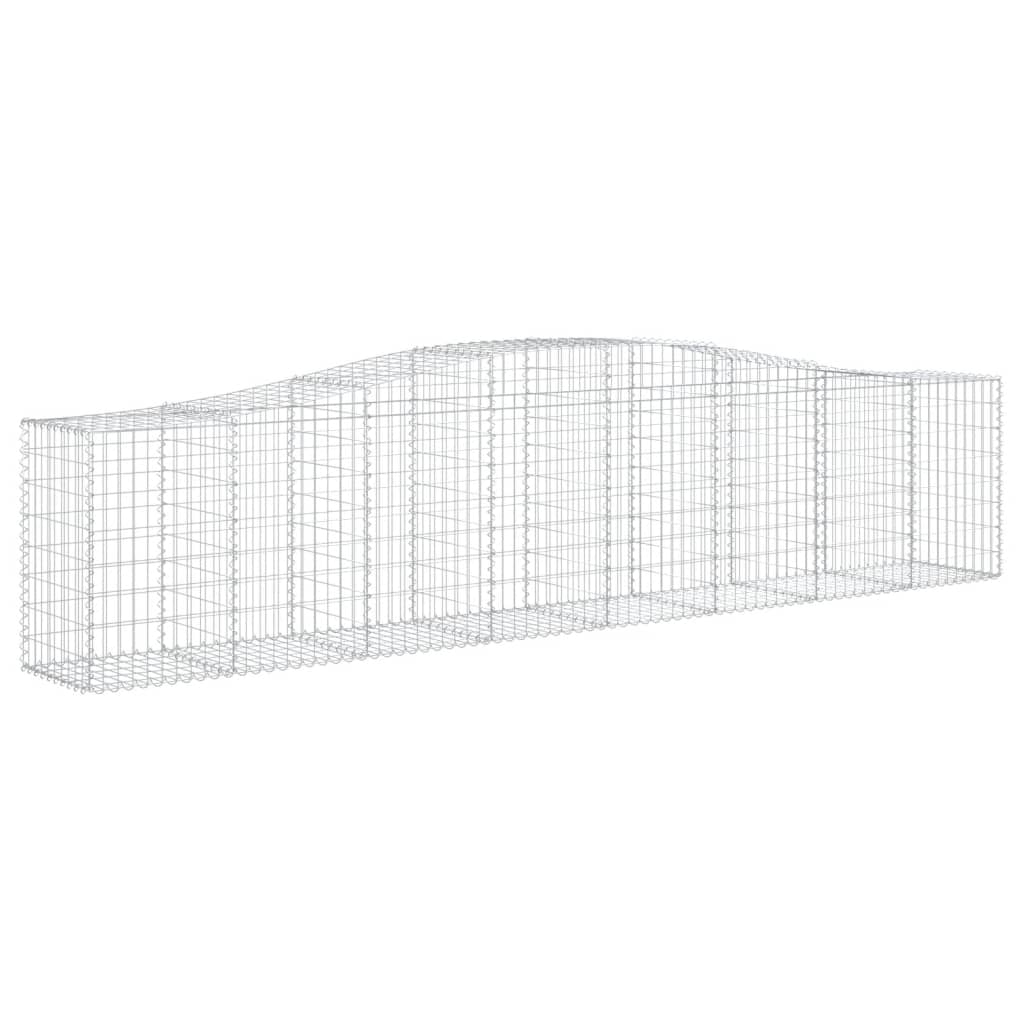 Arched Gabion Baskets 3 pcs 157.5"x19.7"x31.5"/39.4" Galvanized Iron