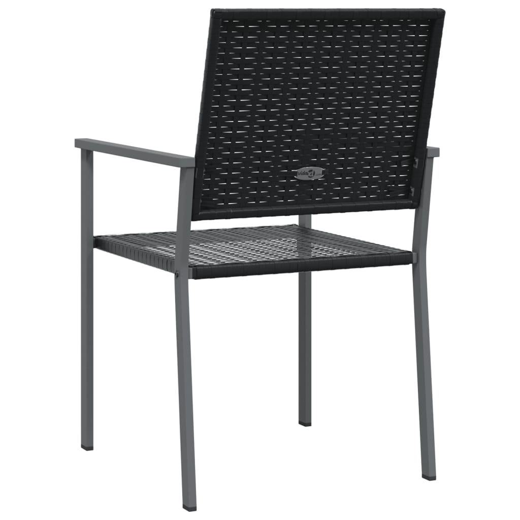 Patio Chairs 4 pcs Black 21.3"x24.6"x35" Poly Rattan