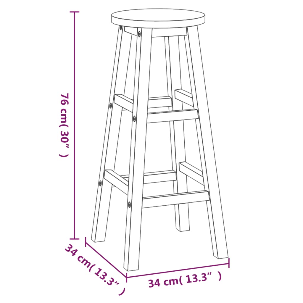 3 Piece Patio Bar Set Solid Wood Acacia