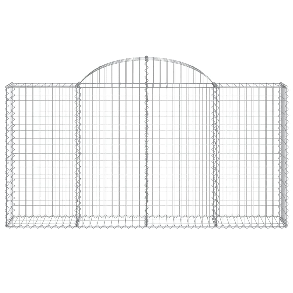 Arched Gabion Baskets 3 pcs 78.7"x11.8"x39.4"/47.2" Galvanized Iron