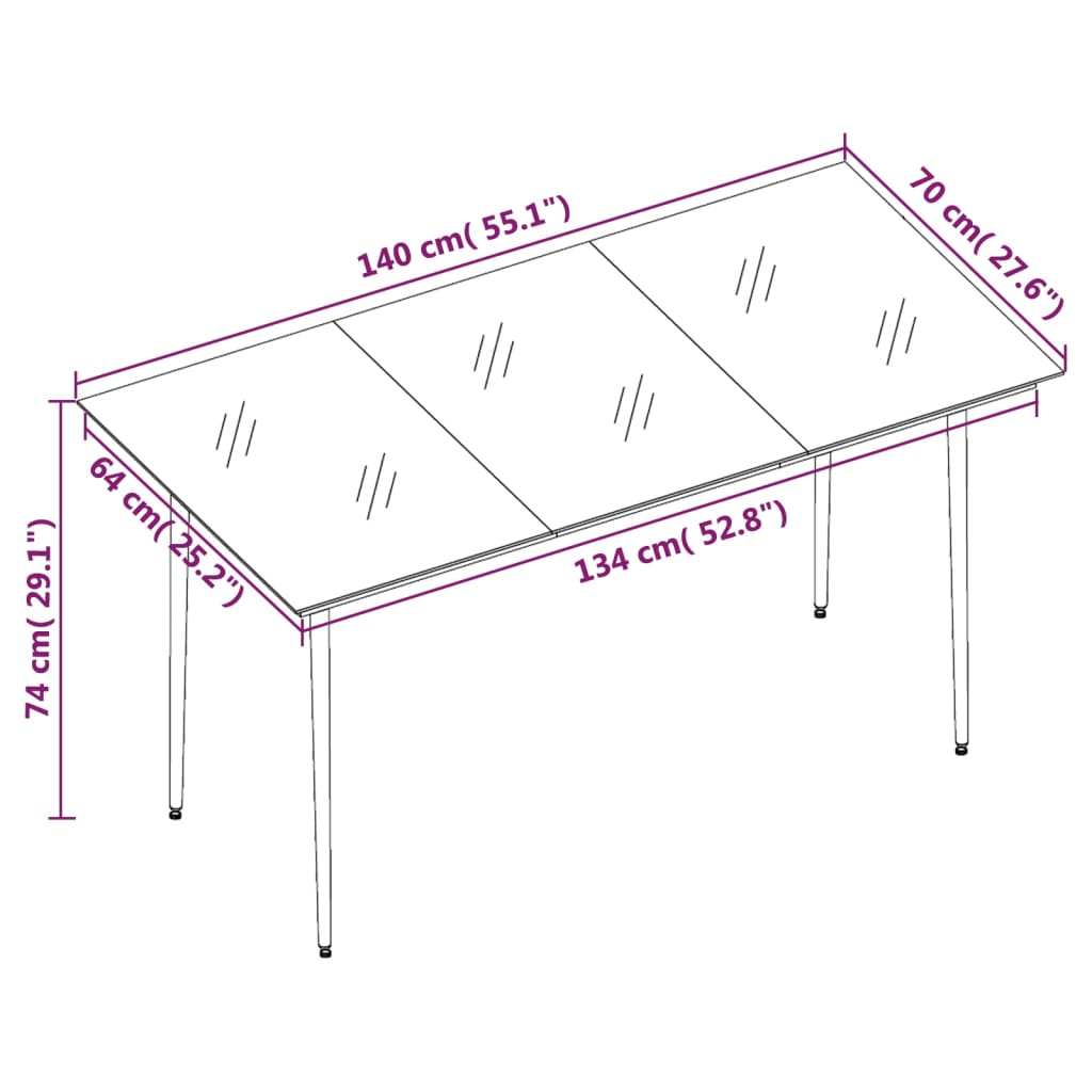 7 Piece Patio Dining Set with Cushions Poly Rattan and Glass