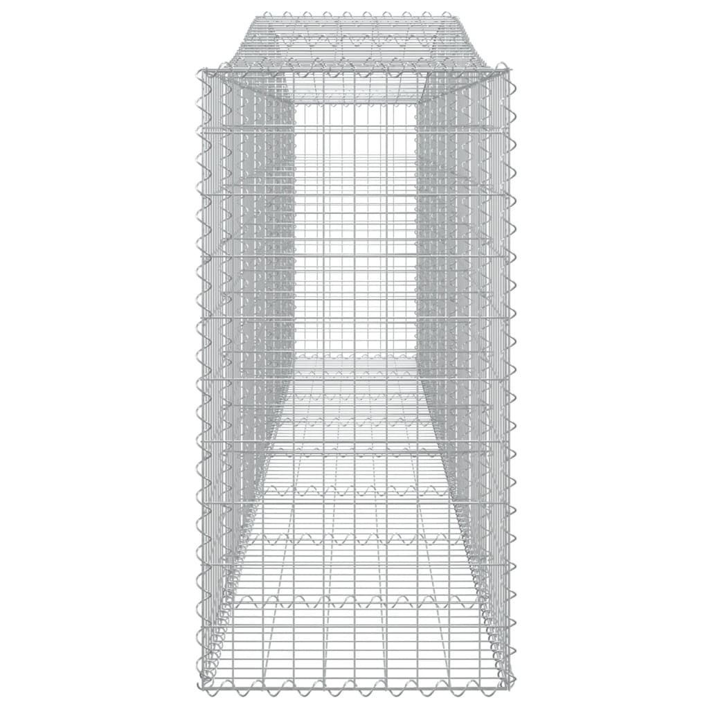 Arched Gabion Baskets 2 pcs 157.5"x19.7"x39.4"/47.2" Galvanized Iron