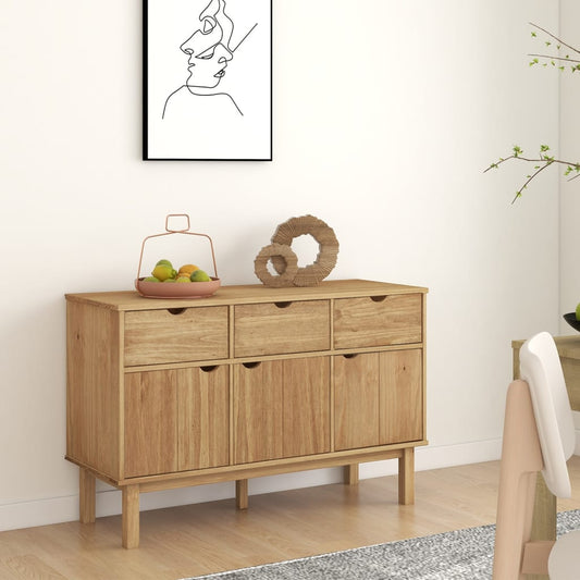 Sideboard OTTA 44.9"x16.9"x28.9" Solid Wood Pine