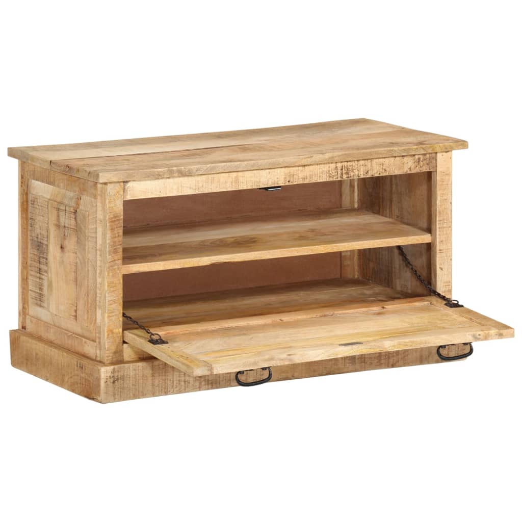 Shoe Storage Bench 33.5"x15.7"x17.7" Solid Mango Wood