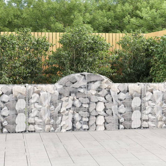 Arched Gabion Baskets 7 pcs 78.7"x11.8"x31.5"/39.4" Galvanized Iron