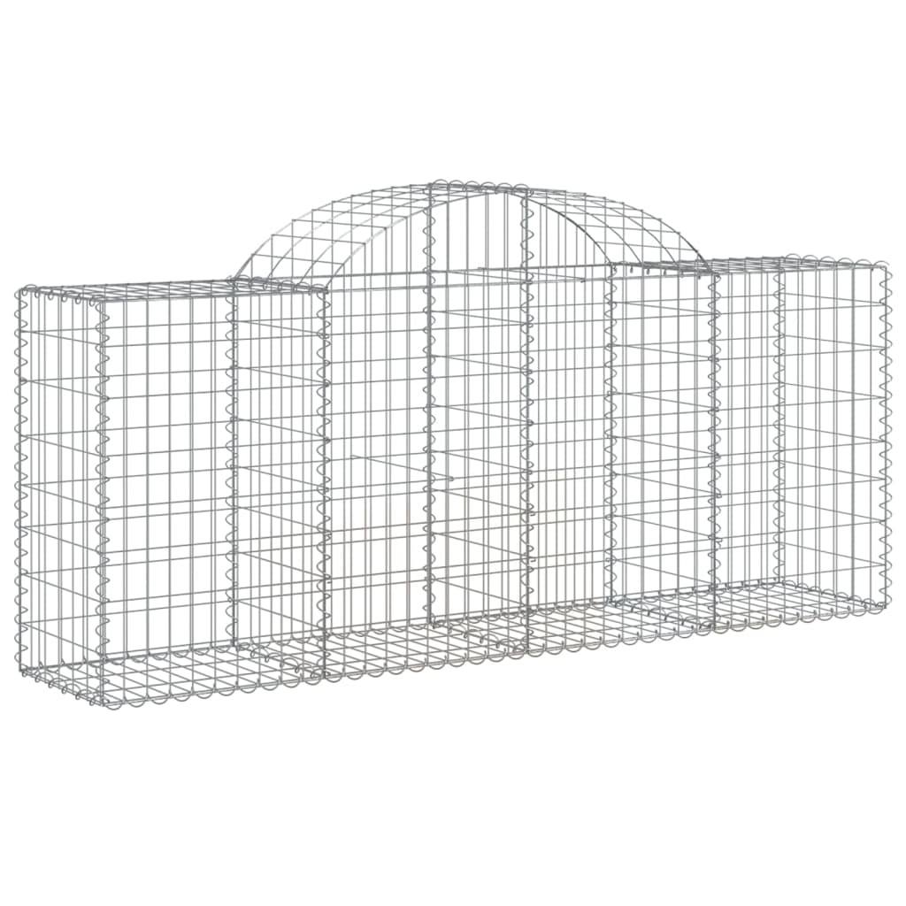 Arched Gabion Baskets 9 pcs 78.7"x19.7"x31.5"/39.4" Galvanized Iron