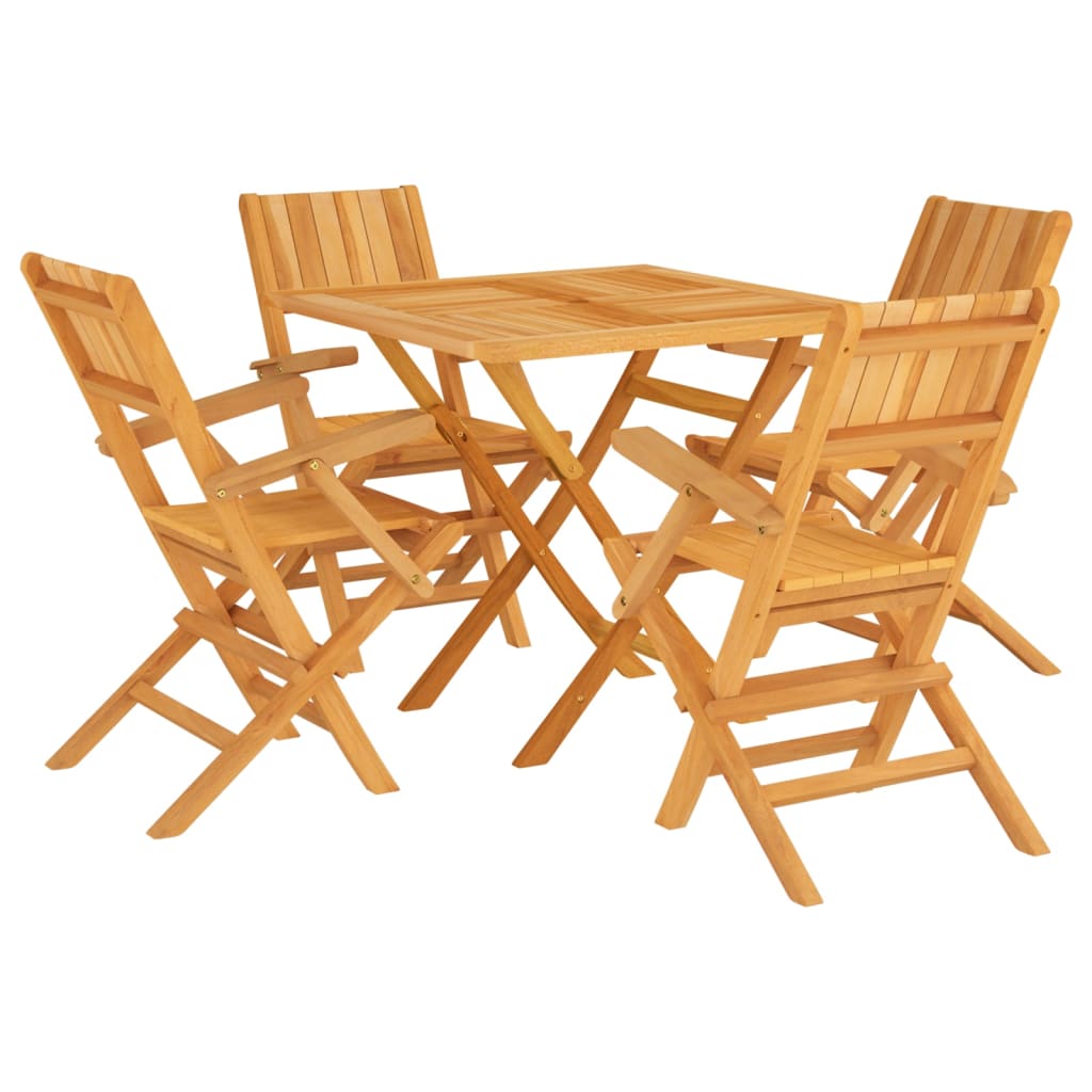 5 Piece Patio Dining Set Solid Wood Teak