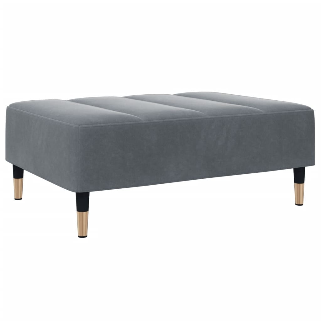 2-Seater Sofa Bed with Footstool Dark Gray Velvet