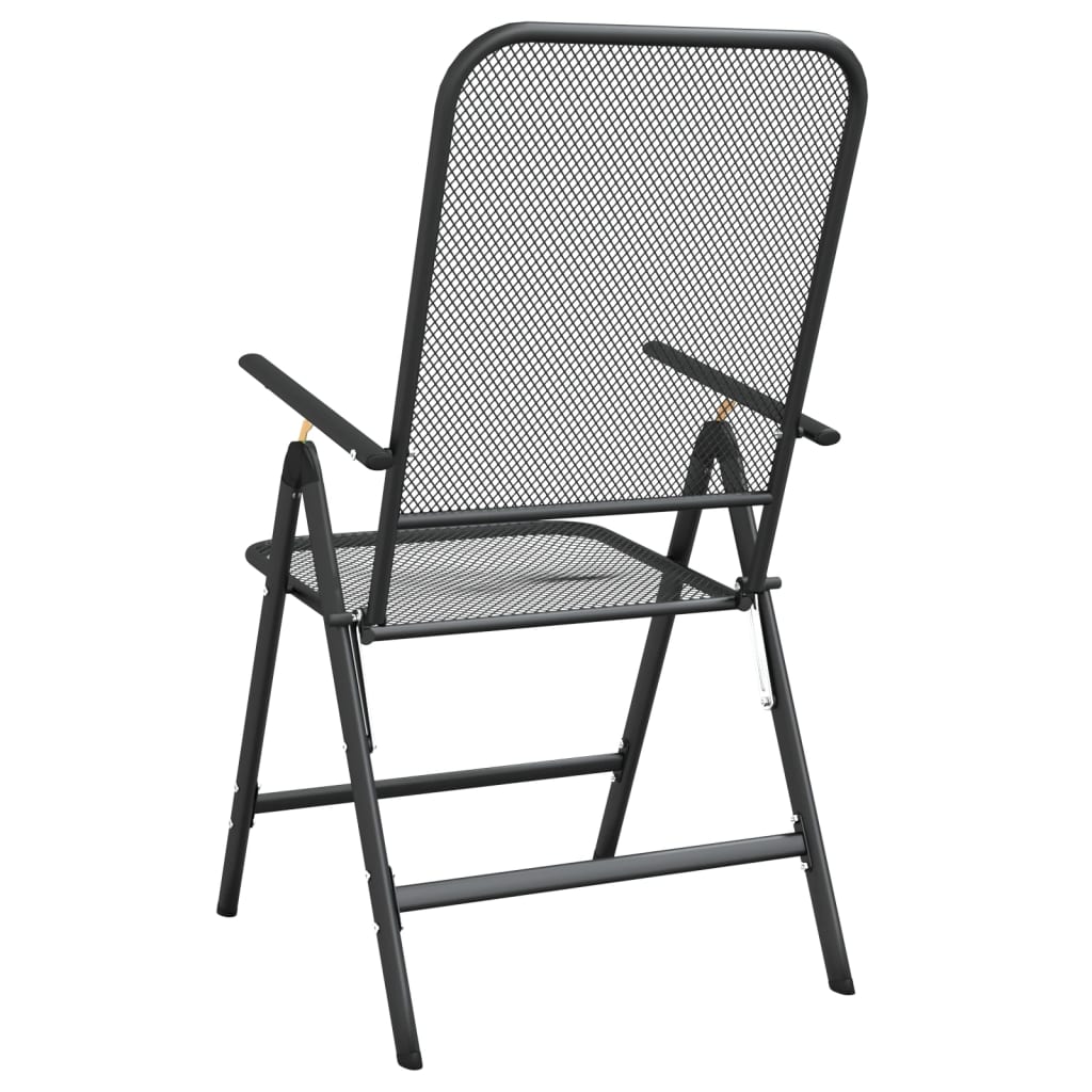 Folding Patio Chairs 4 pcs Expanded Metal Mesh Anthracite