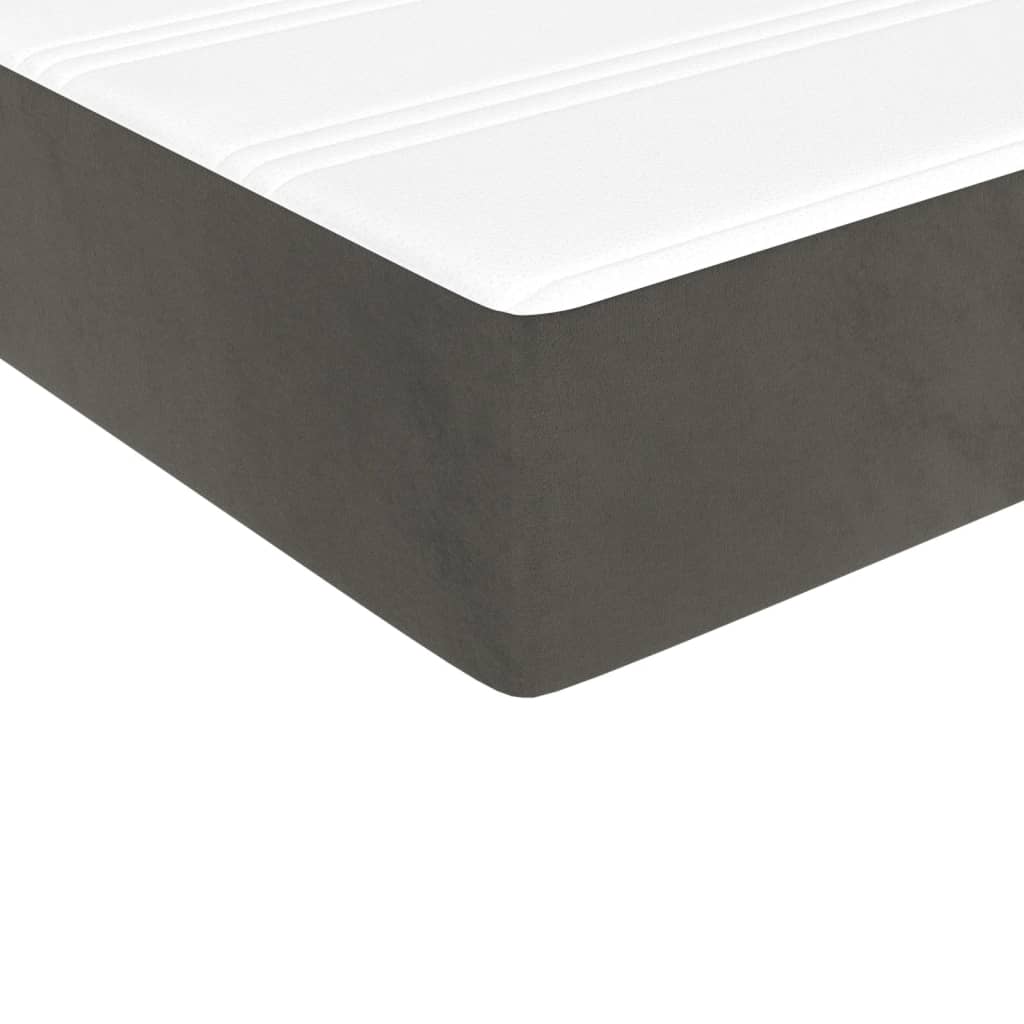 Box Spring Bed with Mattress Dark Gray 39.4"x79.9" Twin XL Velvet