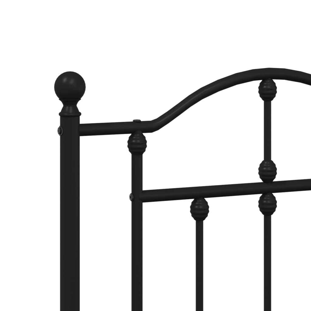 Metal Bed Frame without Mattress with Headboard Black 76"x79.9"