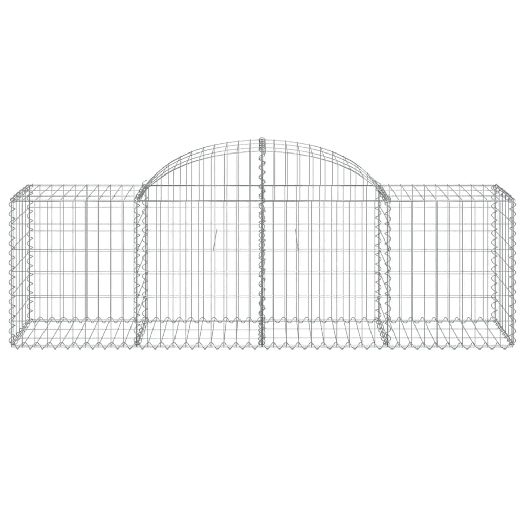 Arched Gabion Baskets 7 pcs 78.7"x19.7"x23.6"/31.5" Galvanized Iron