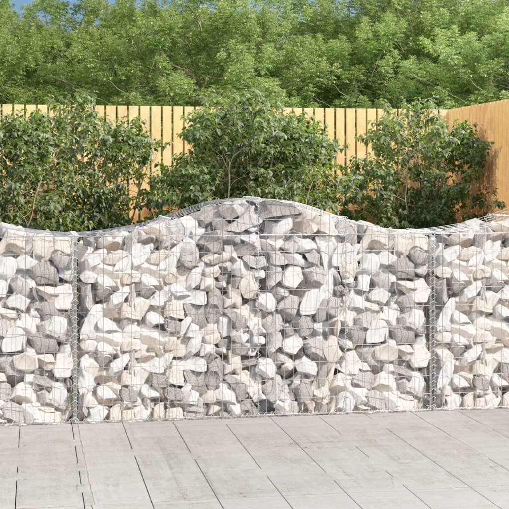 Arched Gabion Baskets 9 pcs 78.7"x19.7"x39.4"/47.2" Galvanized Iron