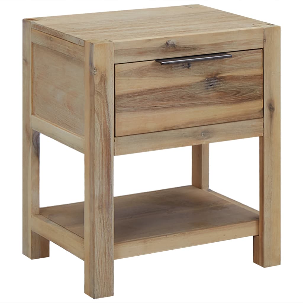 Nightstands with Drawers 2 pcs 15.7"x11.8"x18.9" Solid Acacia Wood