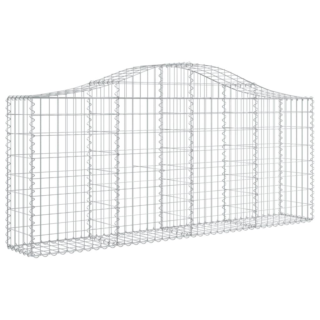 Arched Gabion Baskets 10 pcs 78.7"x11.8"x31.5"/39.4" Galvanized Iron