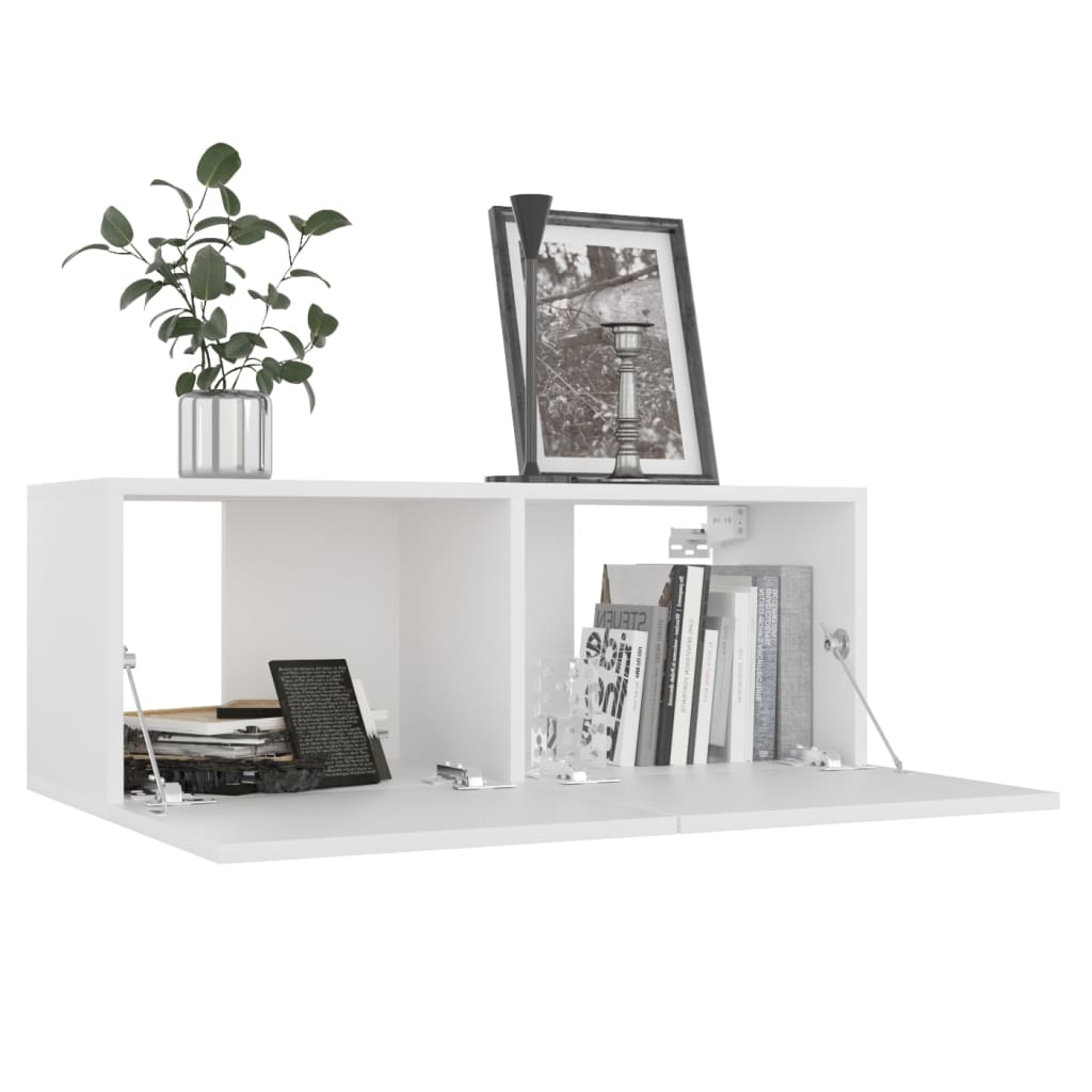 10 Piece TV Stand Set White Engineered Wood