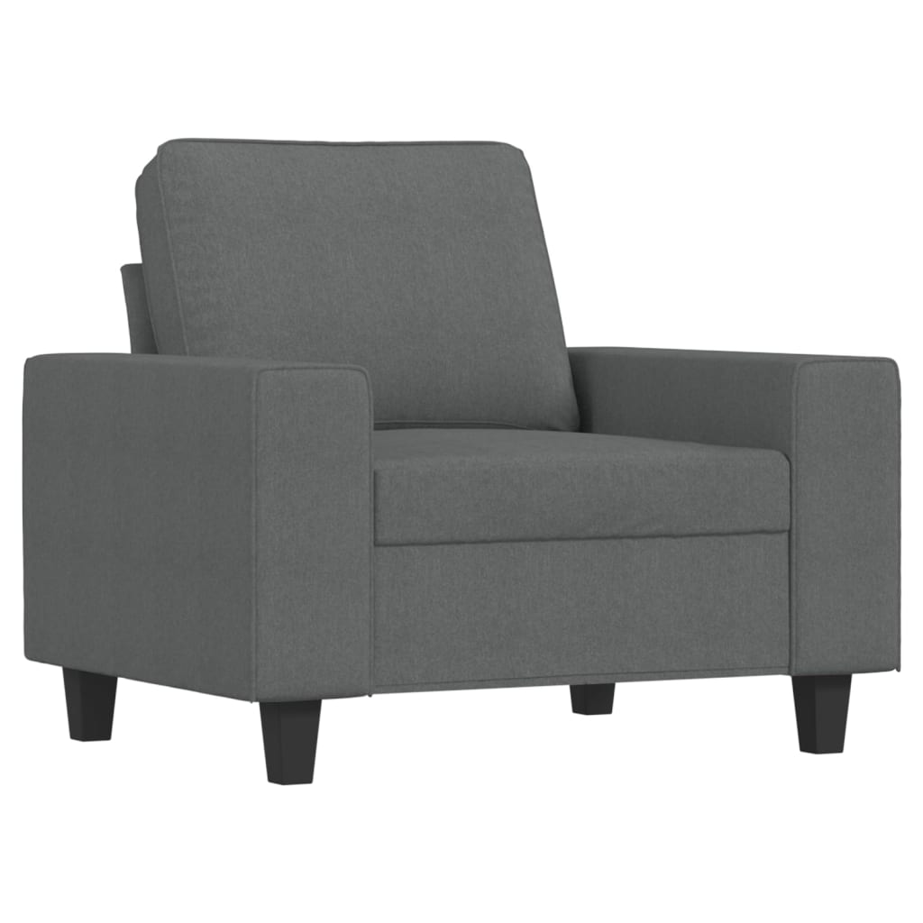 3 Piece Sofa Set Dark Gray Fabric