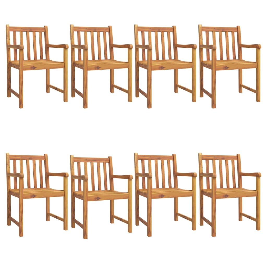 Patio Chairs 8 pcs 22"x21.9"x35.4" Solid Wood Acacia